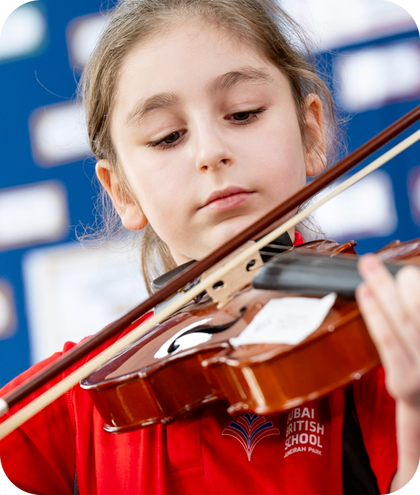 Child playing a violin